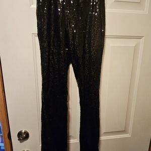 Sincerely Jules Black Sequin Flare Pants Lux Festival Y2k